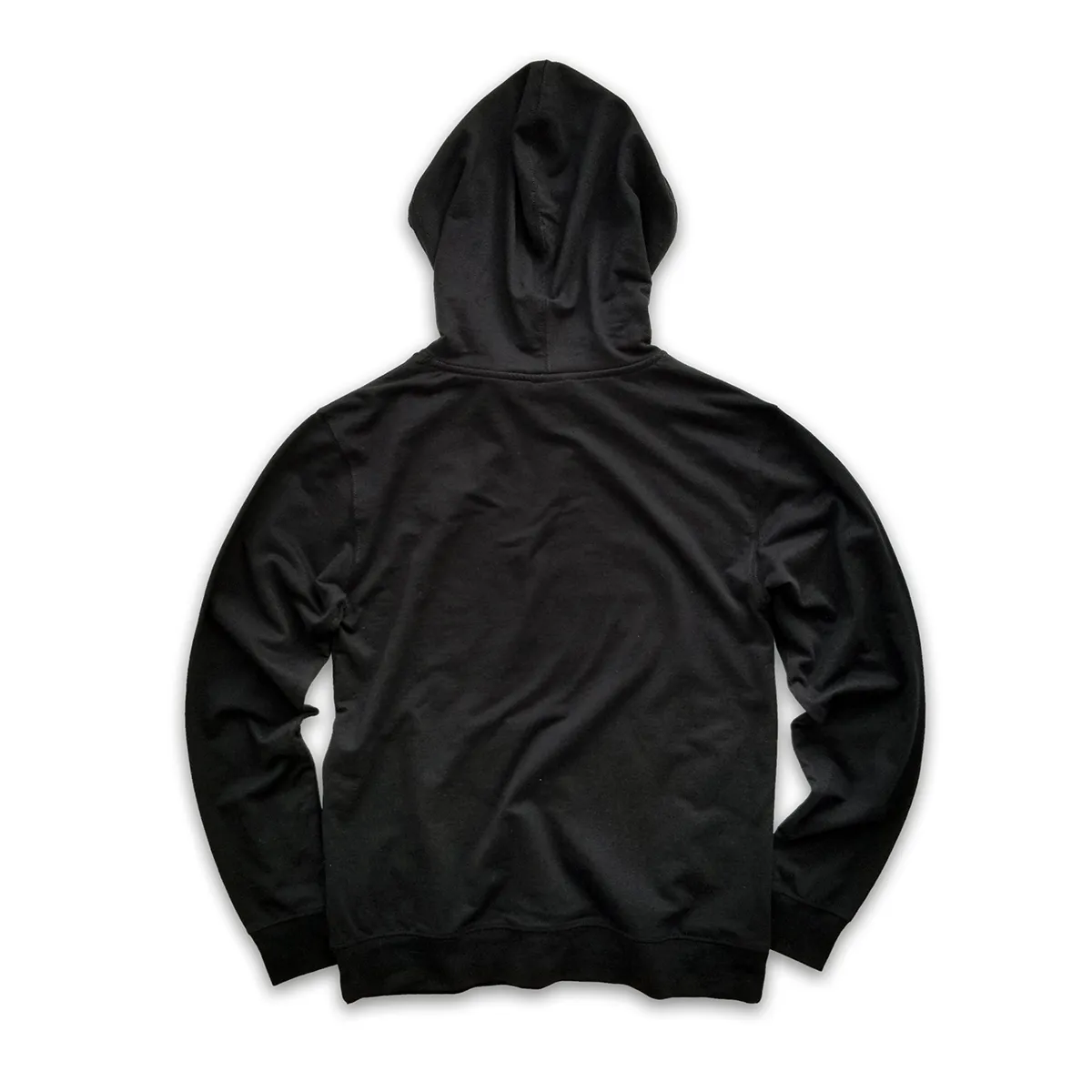 UNISEX 2-TONE OFFICIAL SEAL PULLOVER FRENCH TERRY FLEECE HOODY  - BLACK/RED