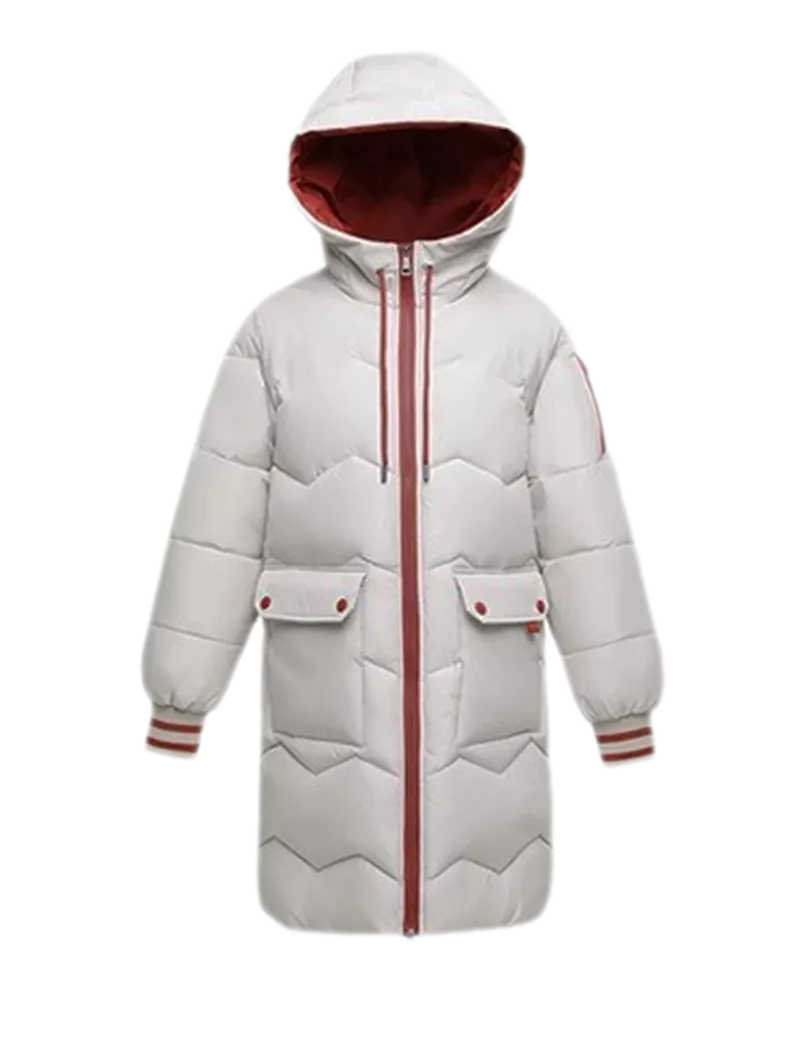 WPJ25004 PU Women's Quilted Long Warm Jacket with Padded Foam