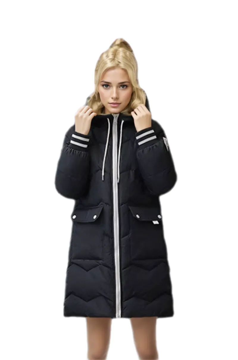 WPJ25004 PU Women's Quilted Long Warm Jacket with Padded Foam